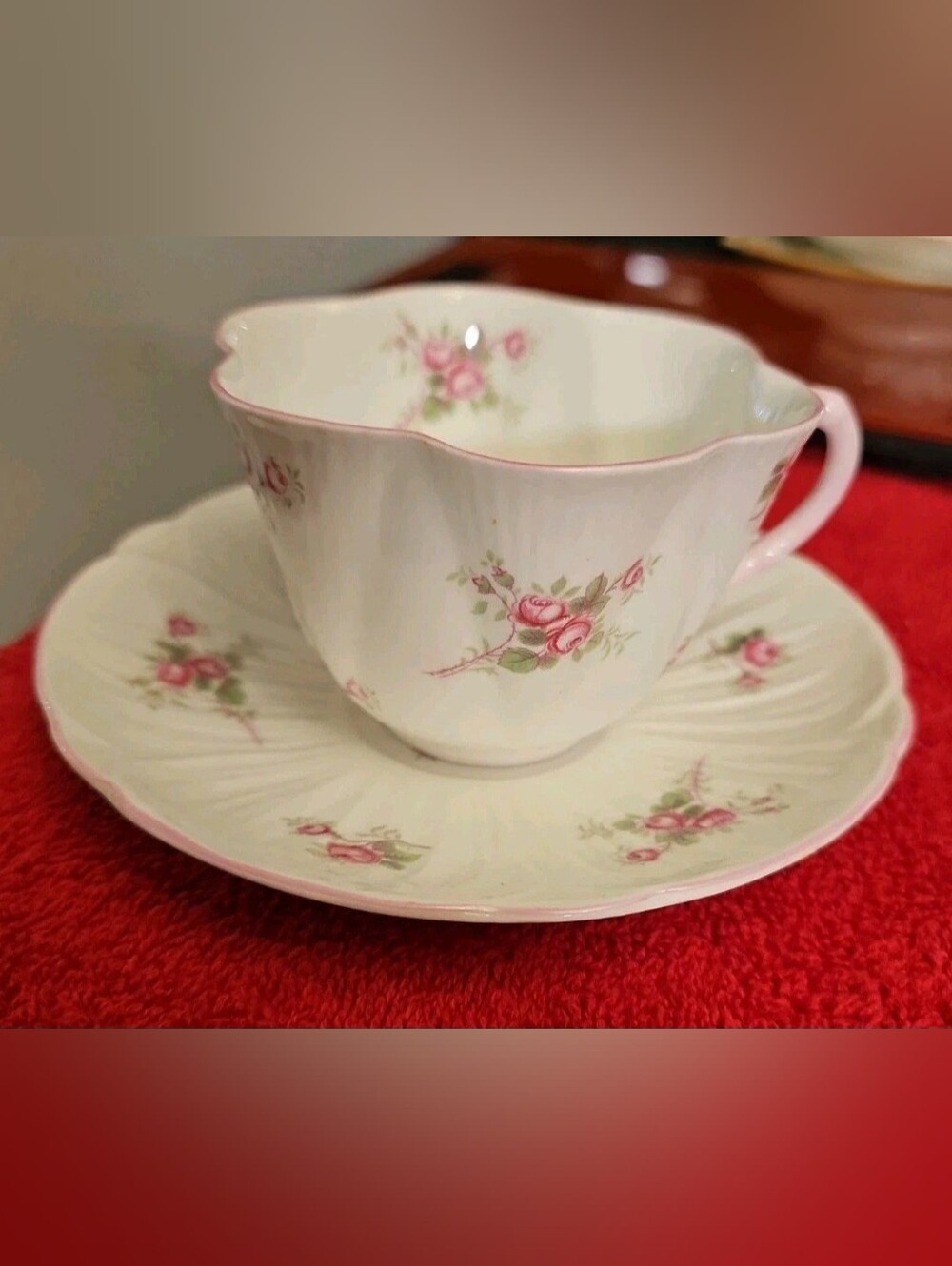 Shelley Bone China Bridal Rose  Cup & Saucer Set #13545 England